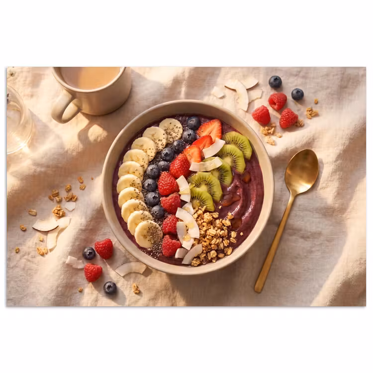 Poster - Eten - Ontbijtkom - Fruit - Gezond - Kleurrijk — 1