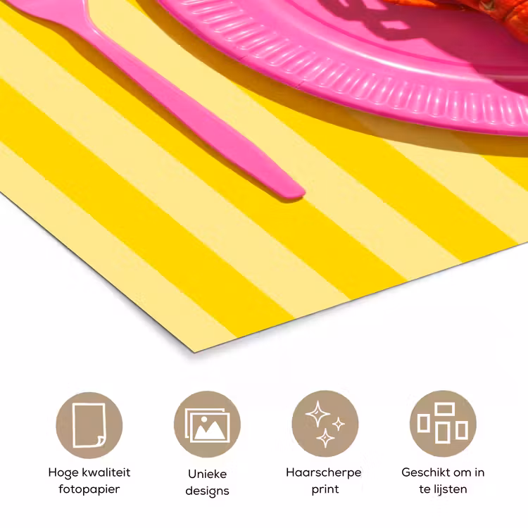 Poster - Eten - Roze - Geel - Modern - Culinaire — 5