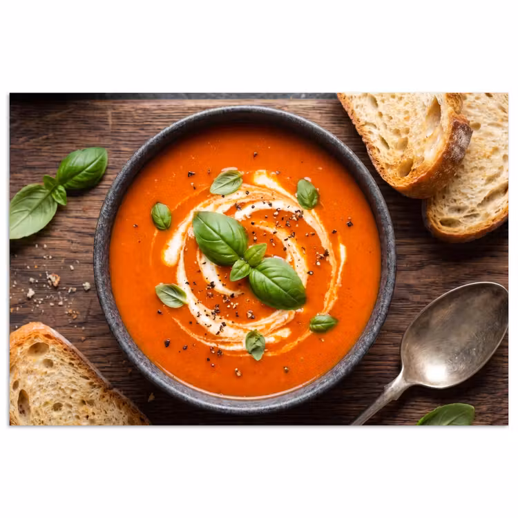Poster - Eten - Soep - Basilicum - Rustiek - Rood — 1