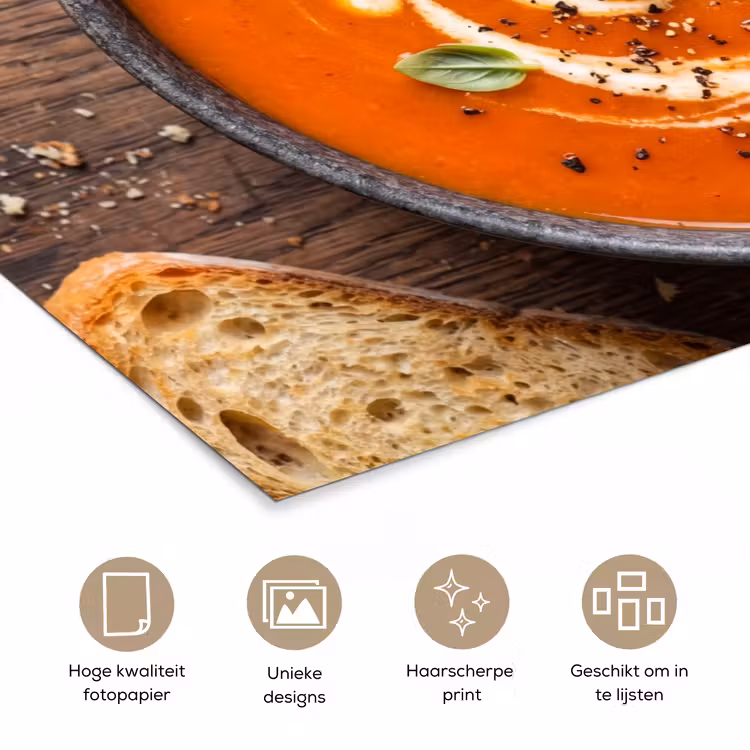 Poster - Eten - Soep - Basilicum - Rustiek - Rood — 5