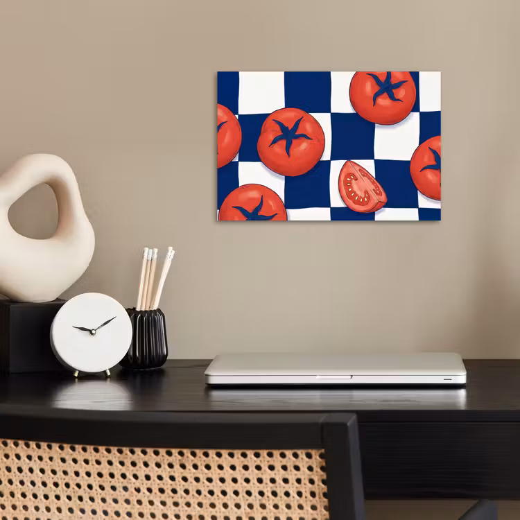 Poster - Eten - Tomaten - Keuken - Illustratie - Rood-Blauw — 2