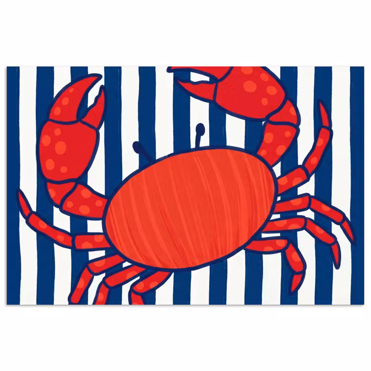 Poster - Krab - Strepen - Zeeleven - Illustratie - Rood — 1