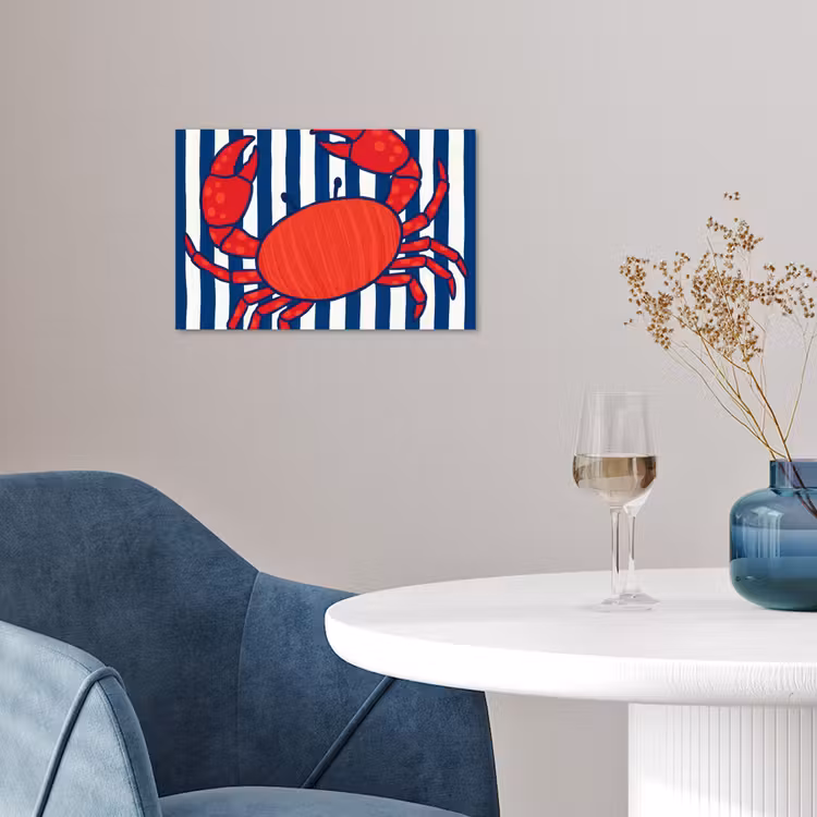 Poster - Krab - Strepen - Zeeleven - Illustratie - Rood — 4