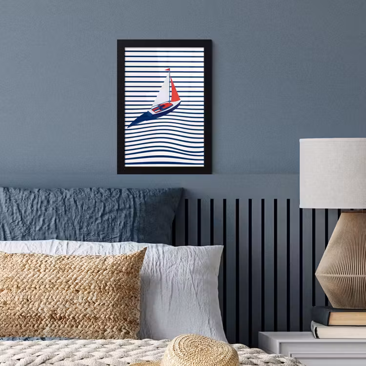 Poster met lijst - Boot - Water - Abstract - Blauw — 4