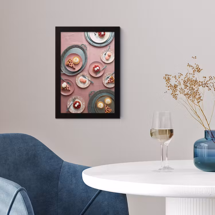 Poster met lijst - Dessert - Taart - Gebak - Zoet - Roze — 2