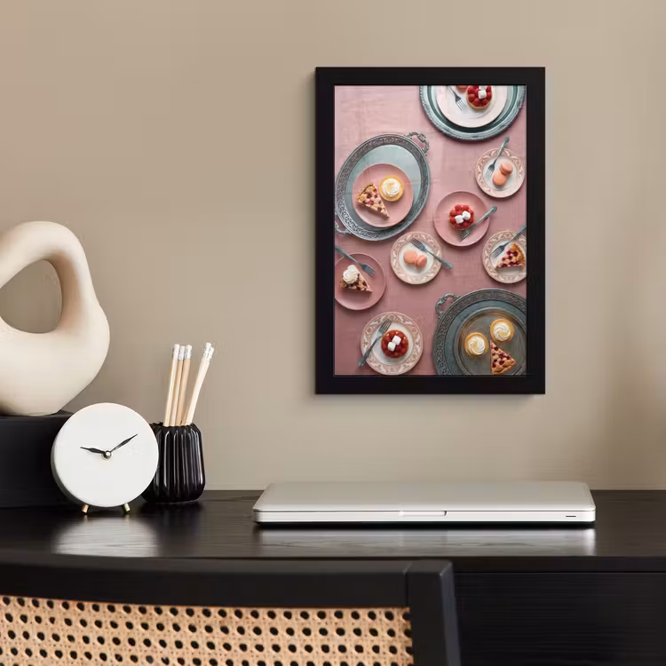 Poster met lijst - Dessert - Taart - Gebak - Zoet - Roze — 3