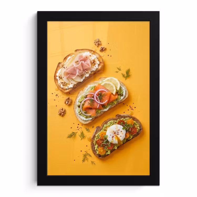 Poster met lijst - Eten - Brood - Ontbijt - Modern - Kleurrijk — 1