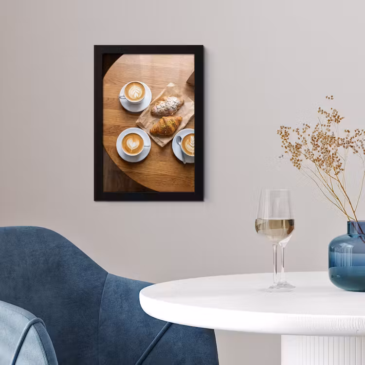Poster met lijst - Eten - Croissant - Koffie - Ontbijt - Modern — 2