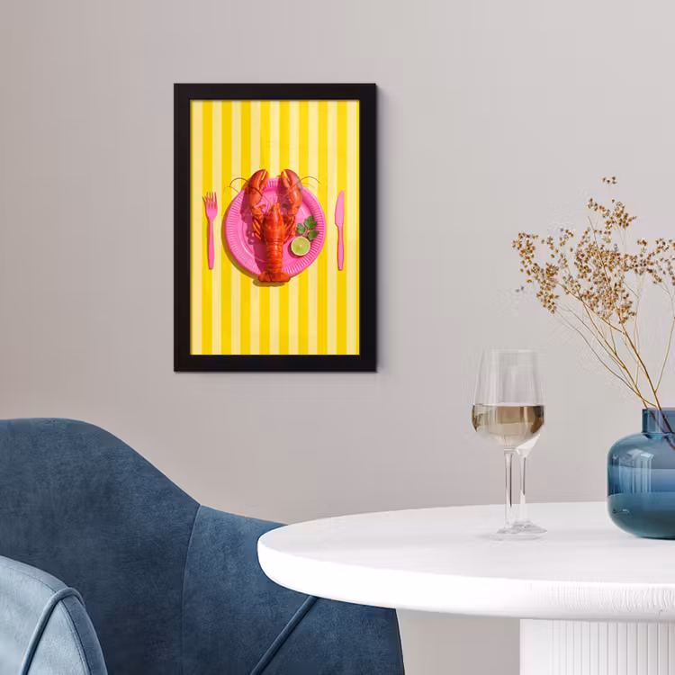 Poster met lijst - Eten - Roze - Geel - Modern - Culinaire — 2