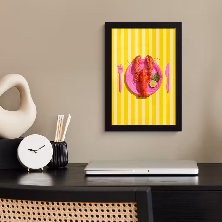 Poster met lijst - Eten - Roze - Geel - Modern - Culinaire — 3