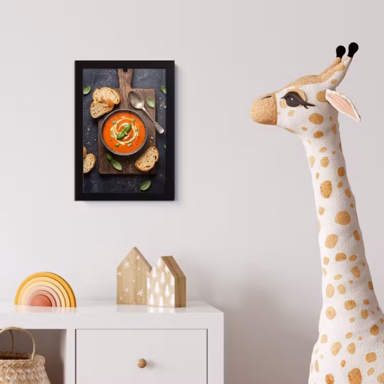 Poster met lijst - Eten - Soep - Basilicum - Rustiek - Rood — 5