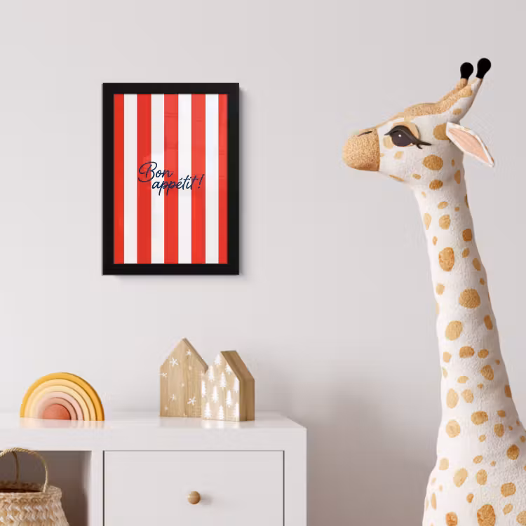 Poster met lijst - Eten - Spreuk - Keuken - Grafisch - Rood-Wit — 5