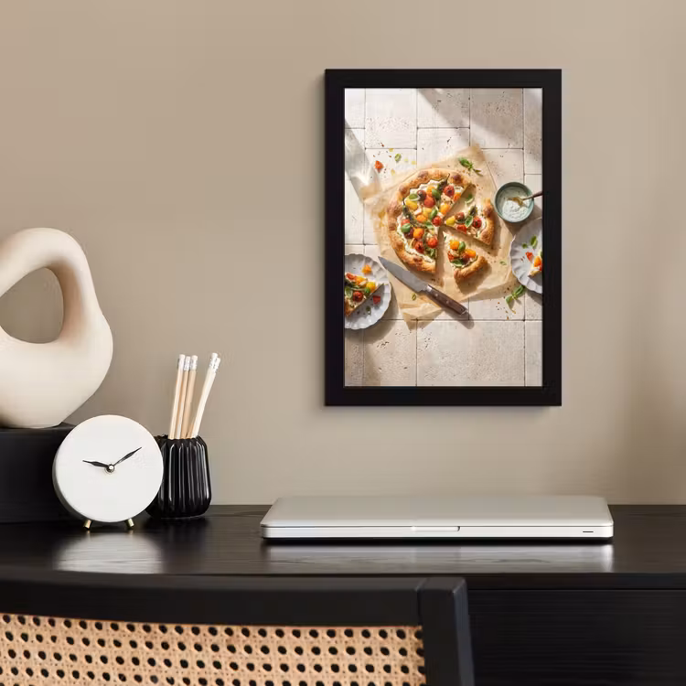 Poster met lijst - Eten - Tomaten - Basilicum - Maaltijd - Vers — 3