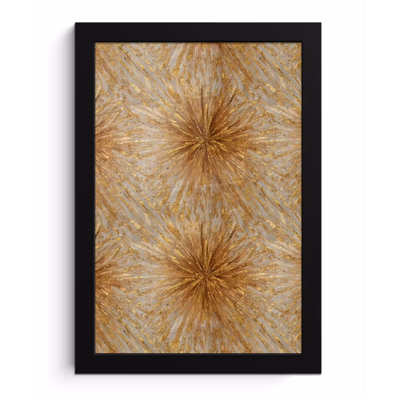 Poster met lijst - Explosie - Abstract - Goud - Wit — 1