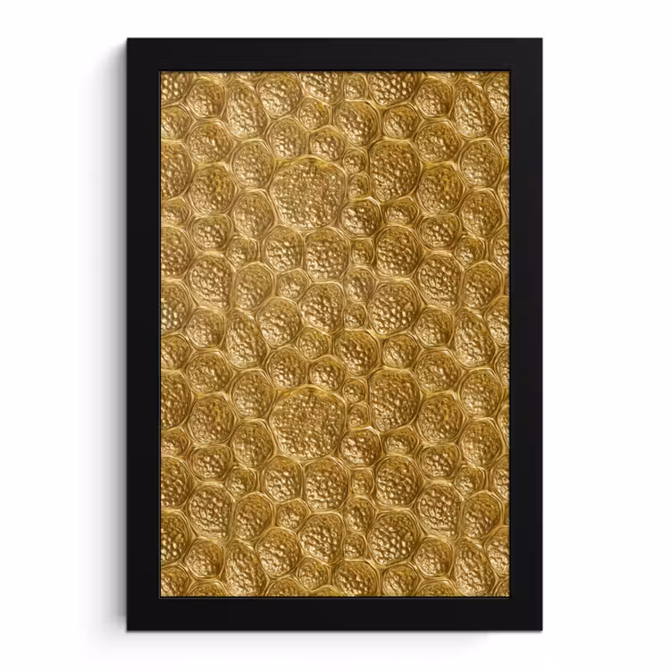 Poster met lijst - Gehamerd - Mozaïek - Antiek - Goud — 1