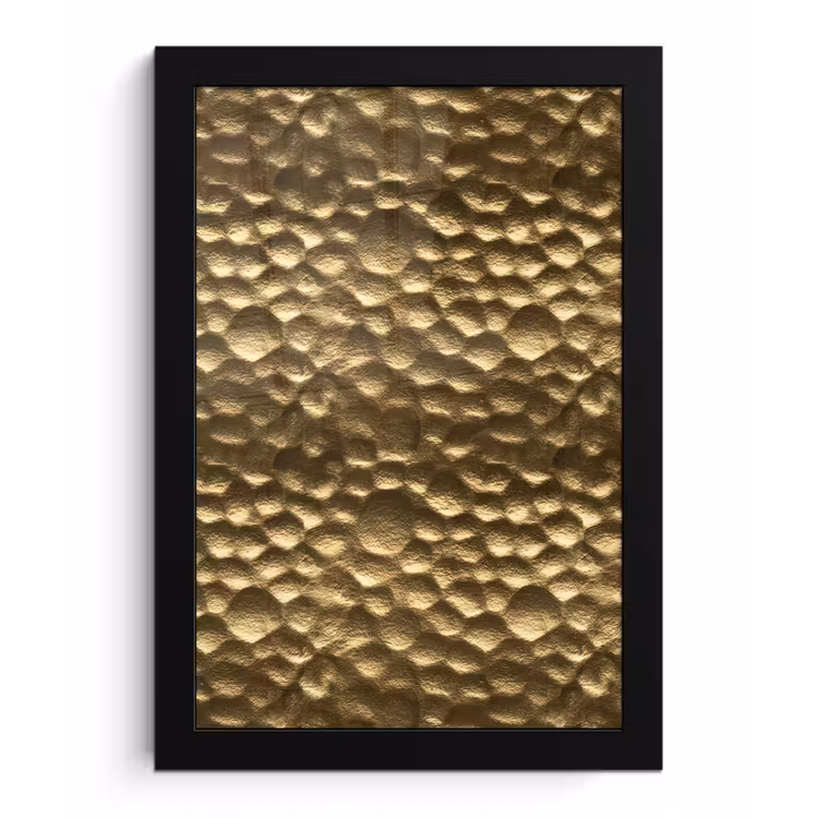 Poster met lijst - Gehamerd - Reliëf - Textuur - Bronsgoud — 1
