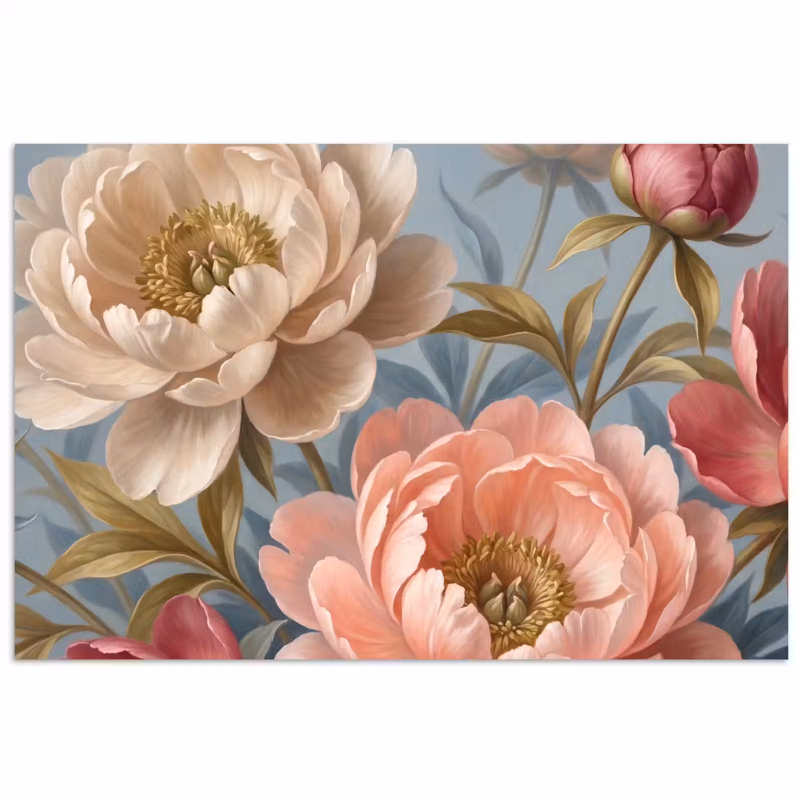 Poster - Bloemen - Roze - Beige - Modern - Natuur — 1