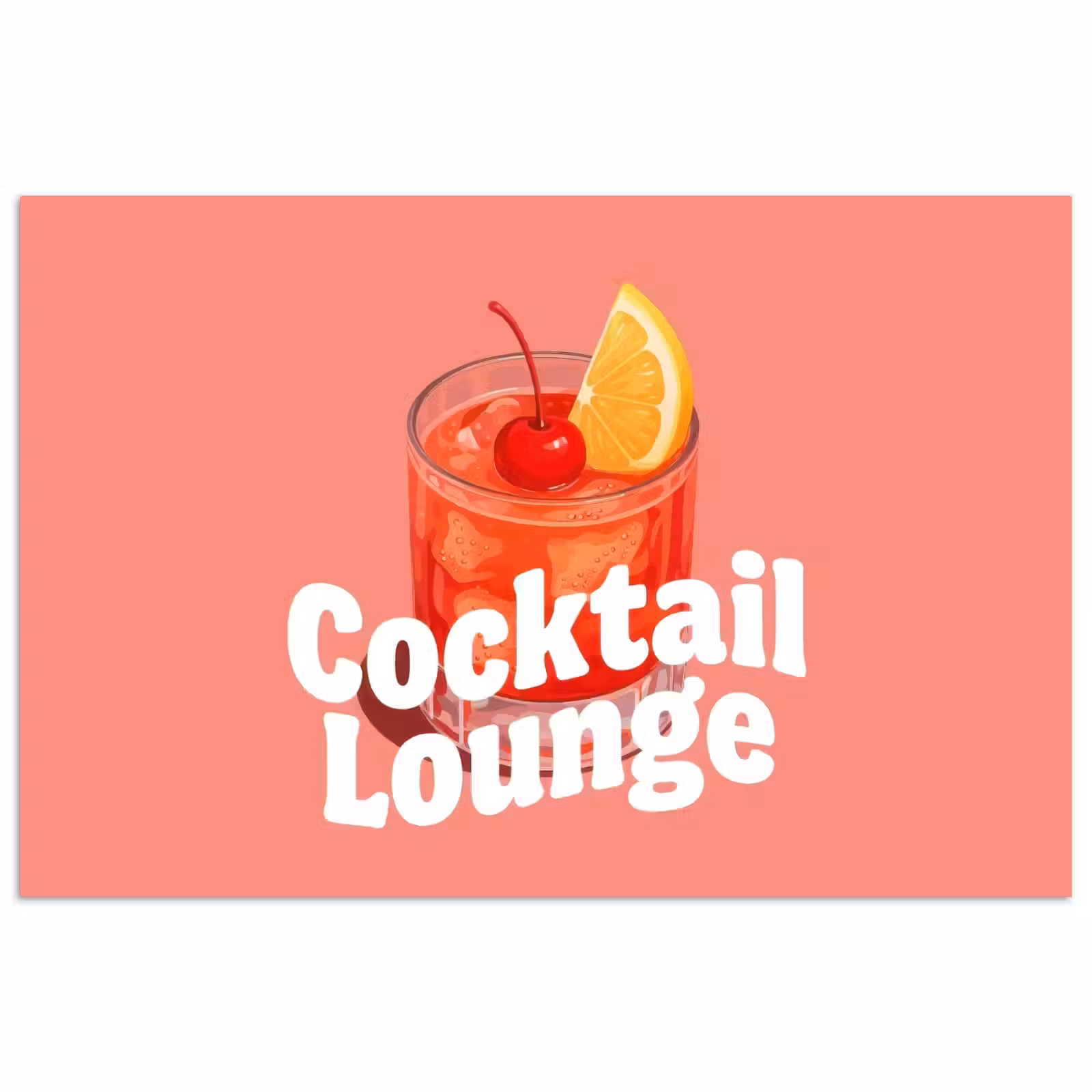 Poster - Cocktail Lounge - Glas - Koraal — 1