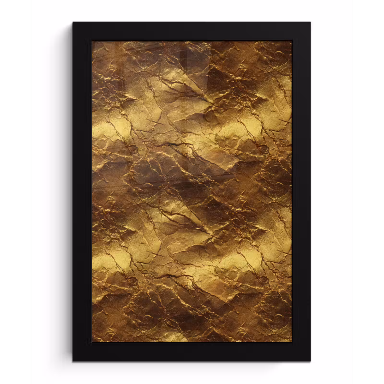 Poster met lijst - Bladgoud - Textuur - Goud — 1