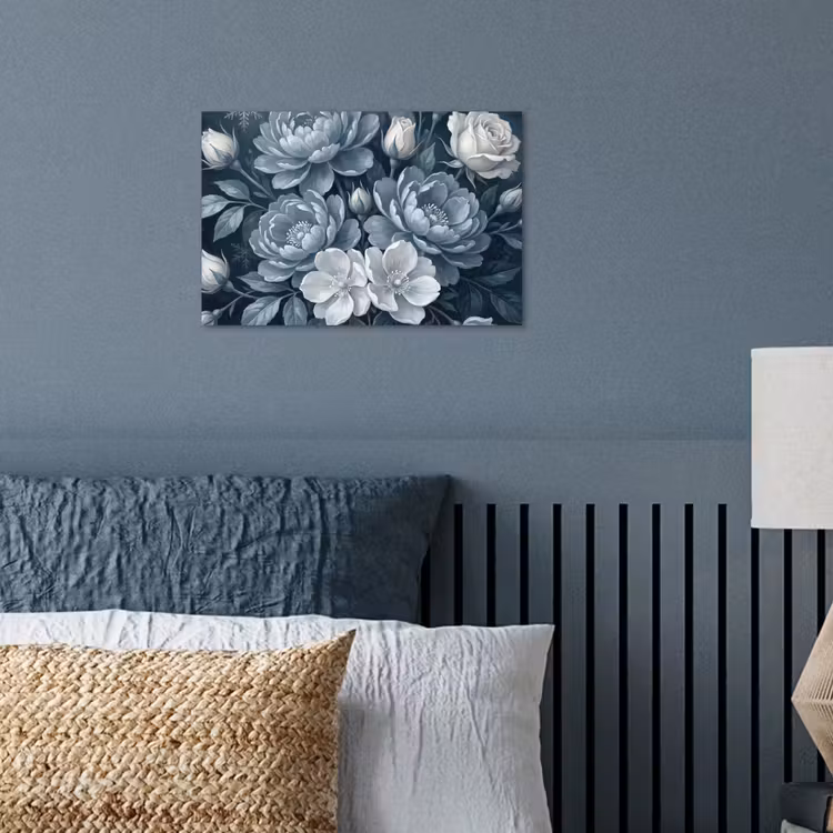 Poster - Bloemen - Boeket - Winter - Abstract - Blauw — 3