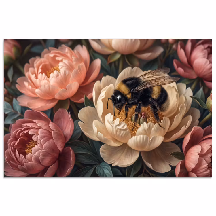 Poster - Bloemen - Insect - Natuur - Roze — 1