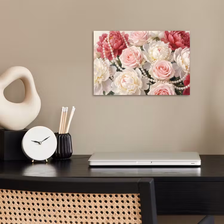 Poster - Bloemen - Parels - Romantiek - Klassiek - Roze — 2