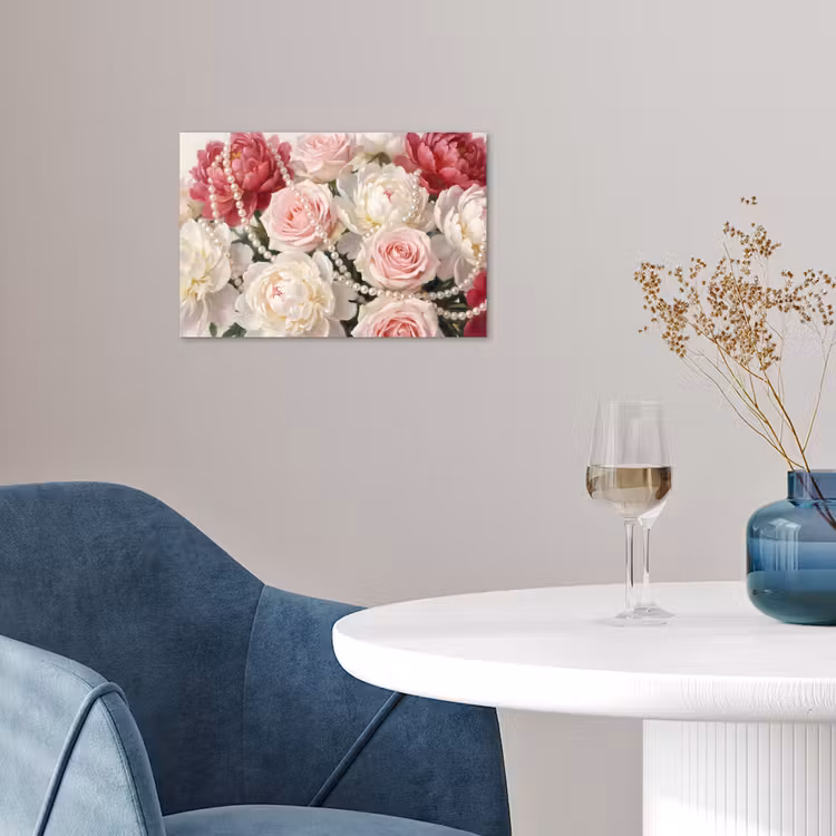 Poster - Bloemen - Parels - Romantiek - Klassiek - Roze — 4