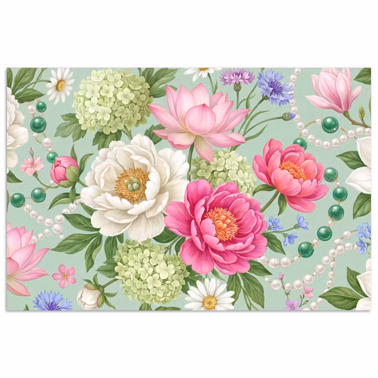 Poster - Bloemen - Patroon - Botanisch - Groen — 1