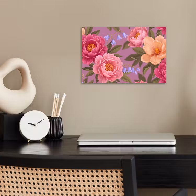 Poster - Bloemen - Patroon - Illustratie - Roze — 2