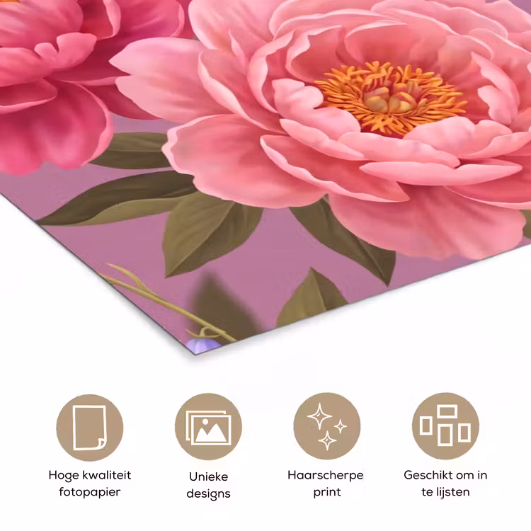 Poster - Bloemen - Patroon - Illustratie - Roze — 5