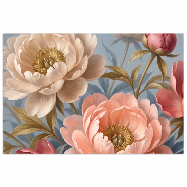 Poster - Bloemen - Roze - Beige - Modern - Natuur — 1