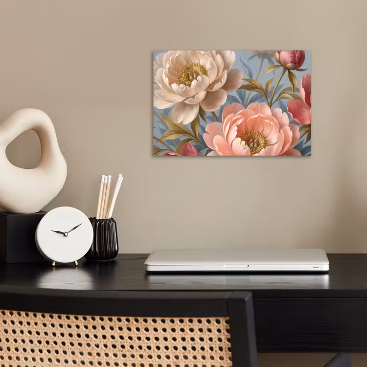 Poster - Bloemen - Roze - Beige - Modern - Natuur — 2