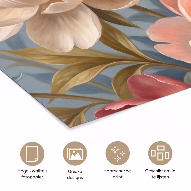 Poster - Bloemen - Roze - Beige - Modern - Natuur — 5