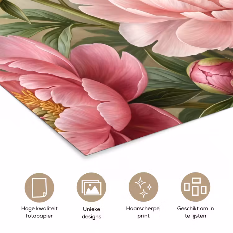 Poster - Bloemen - Roze - Klassiek - Gedetailleerd - Natuur — 5
