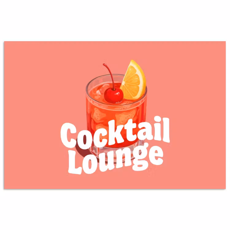 Poster - Cocktail Lounge - Glas - Koraal — 1