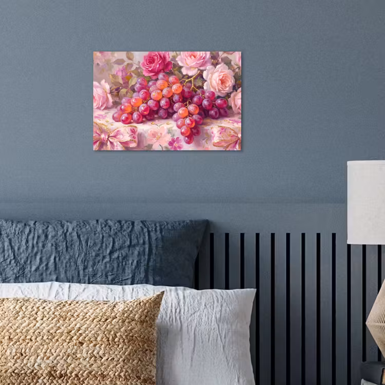 Poster - Eten - Bloemen - Stilleven - Roze - Goud — 3