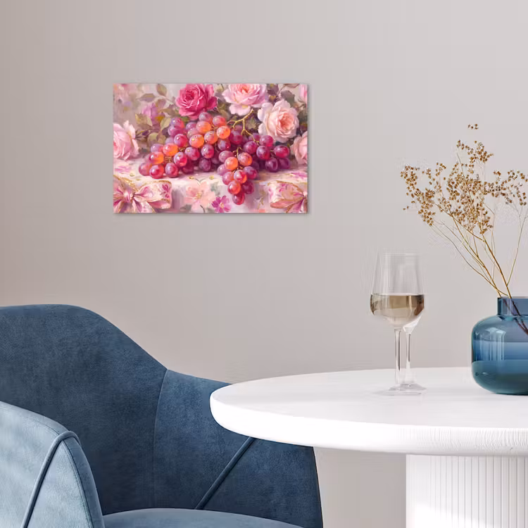 Poster - Eten - Bloemen - Stilleven - Roze - Goud — 4
