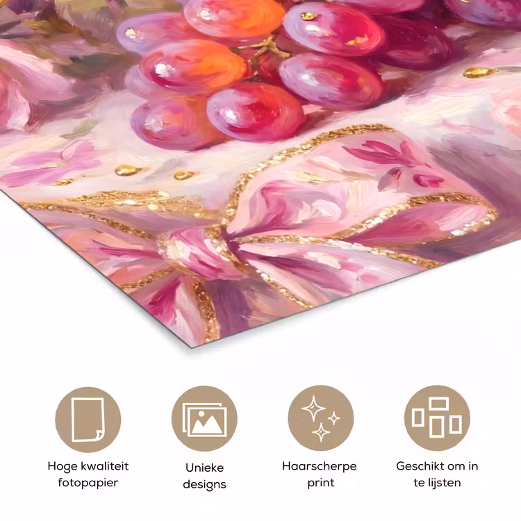 Poster - Eten - Bloemen - Stilleven - Roze - Goud — 5