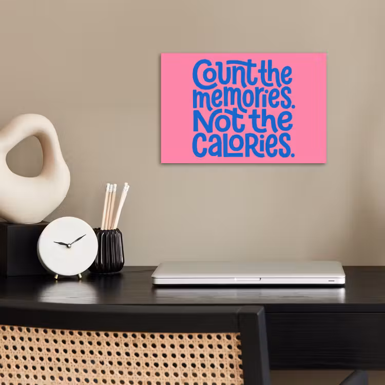 Poster - Memories - Roze - Blauw - Quote — 2