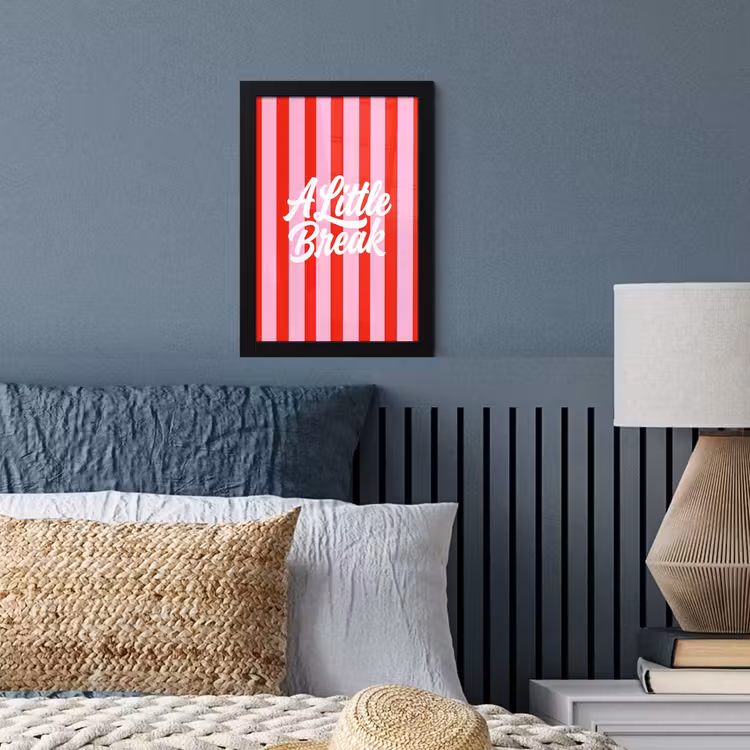 Poster met lijst - A Little Break - Strepen - Rood - Roze — 4