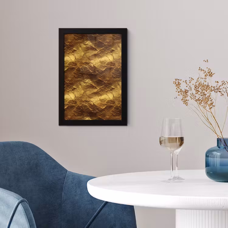 Poster met lijst - Bladgoud - Textuur - Goud — 2