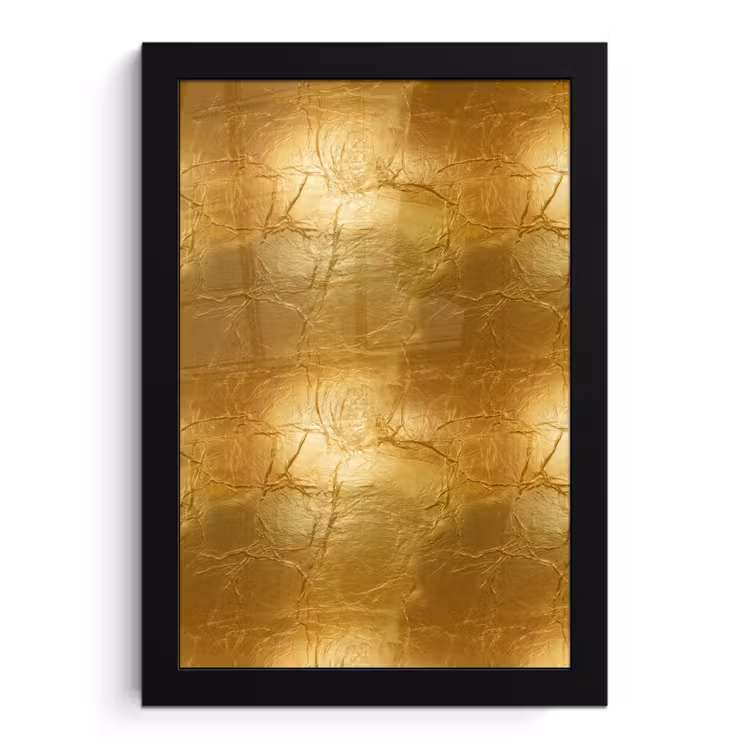 Poster met lijst - Bladgoud - Vintage - Textuur - Warm Goud — 1