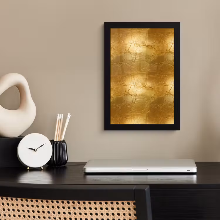 Poster met lijst - Bladgoud - Vintage - Textuur - Warm Goud — 3