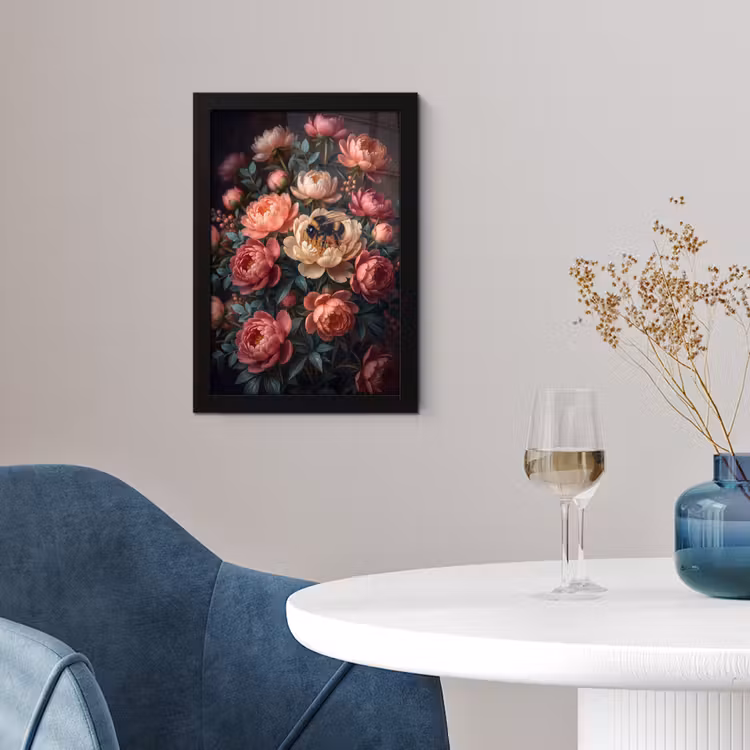 Poster met lijst - Bloemen - Insect - Natuur - Roze — 2