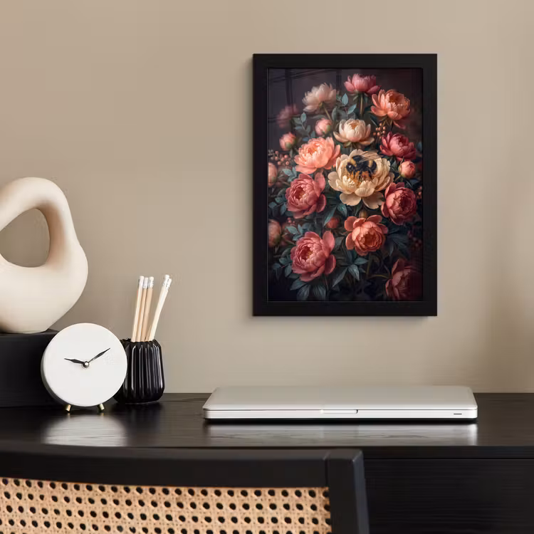 Poster met lijst - Bloemen - Insect - Natuur - Roze — 3