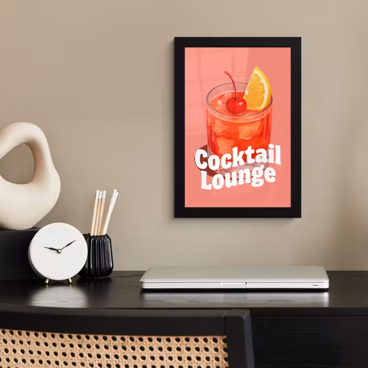 Poster met lijst - Cocktail Lounge - Glas - Koraal — 3