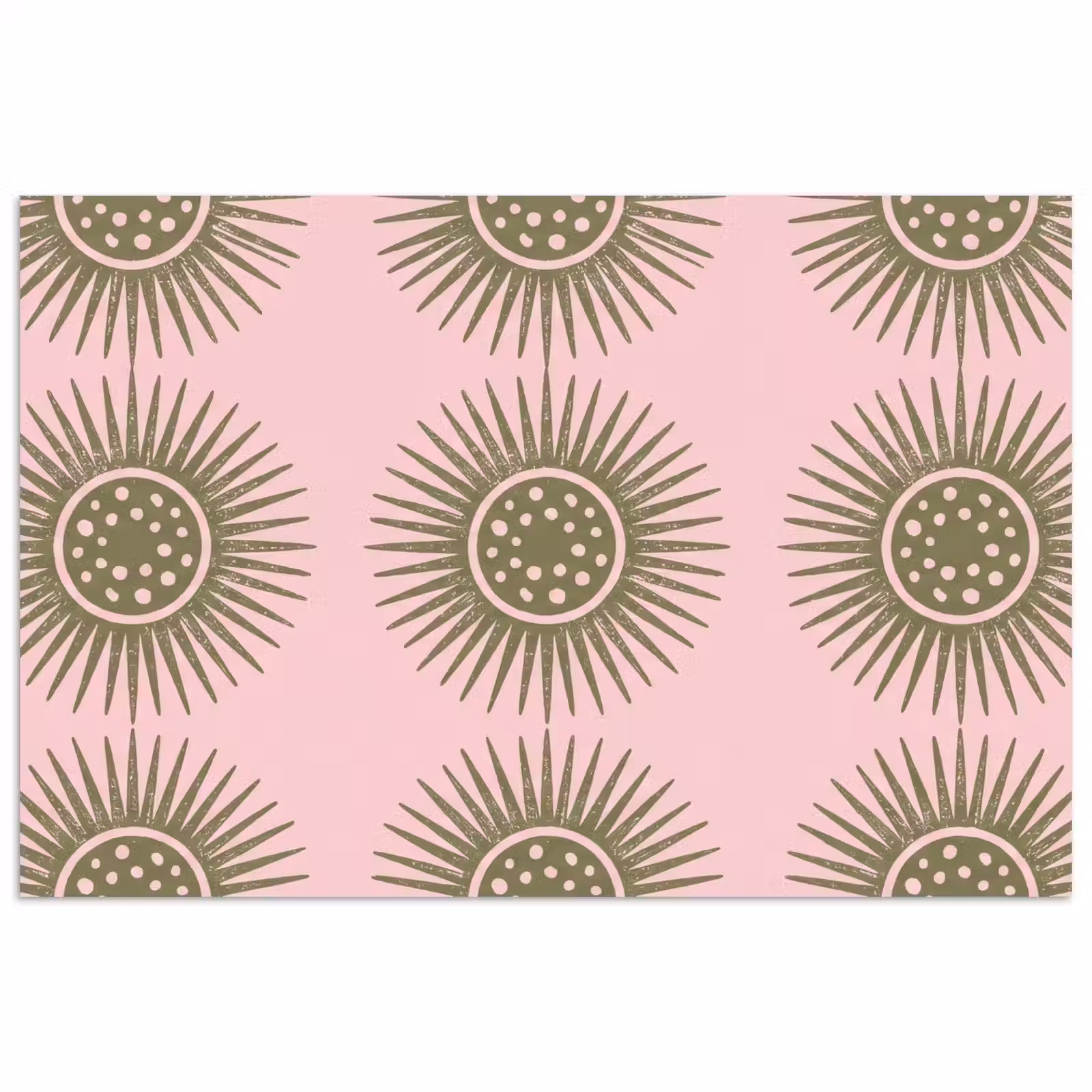Poster - Bloemen - Patroon - Abstract - Roze - Groen — 1