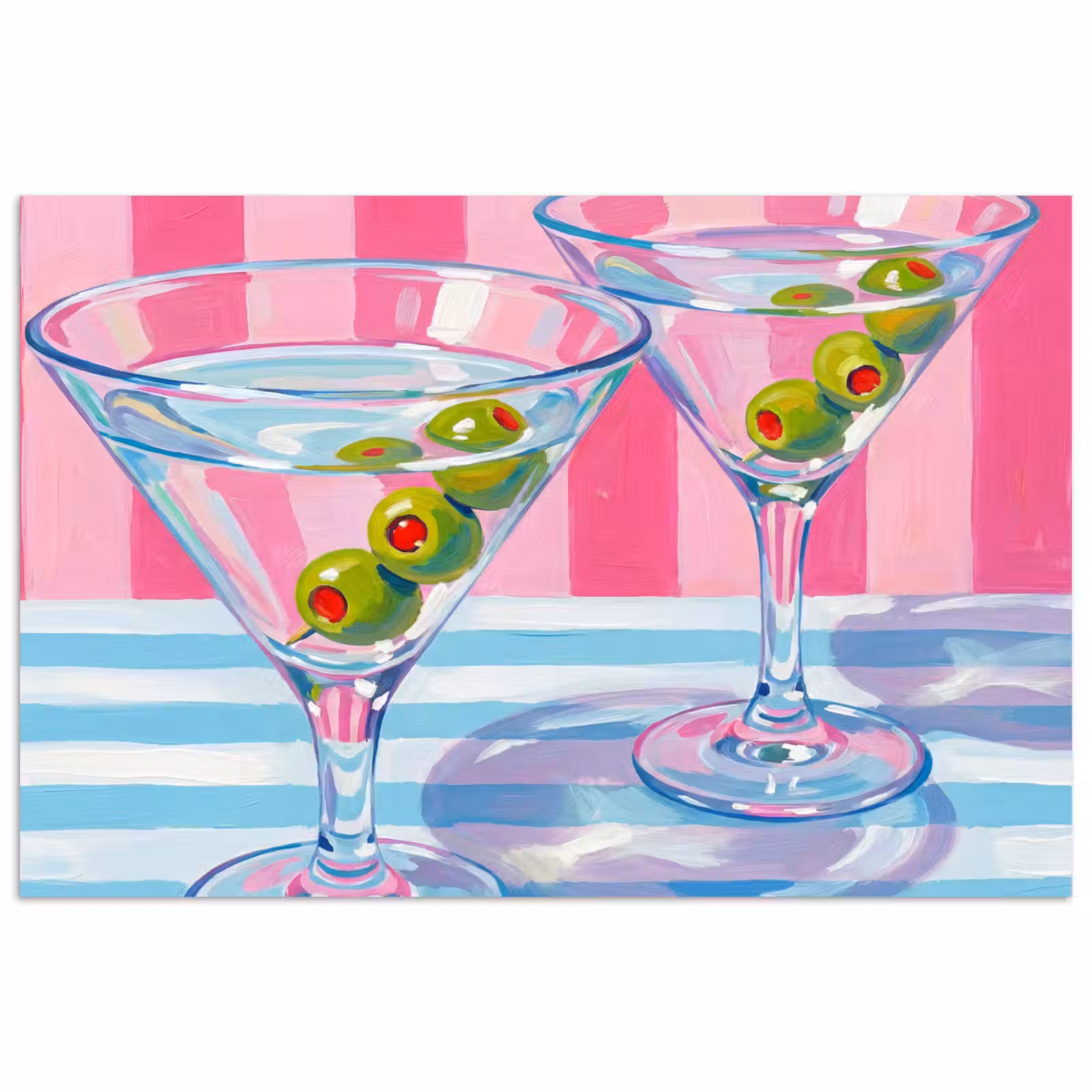 Poster - Cocktail - Olijven - Kunst - Modern - Roze — 1