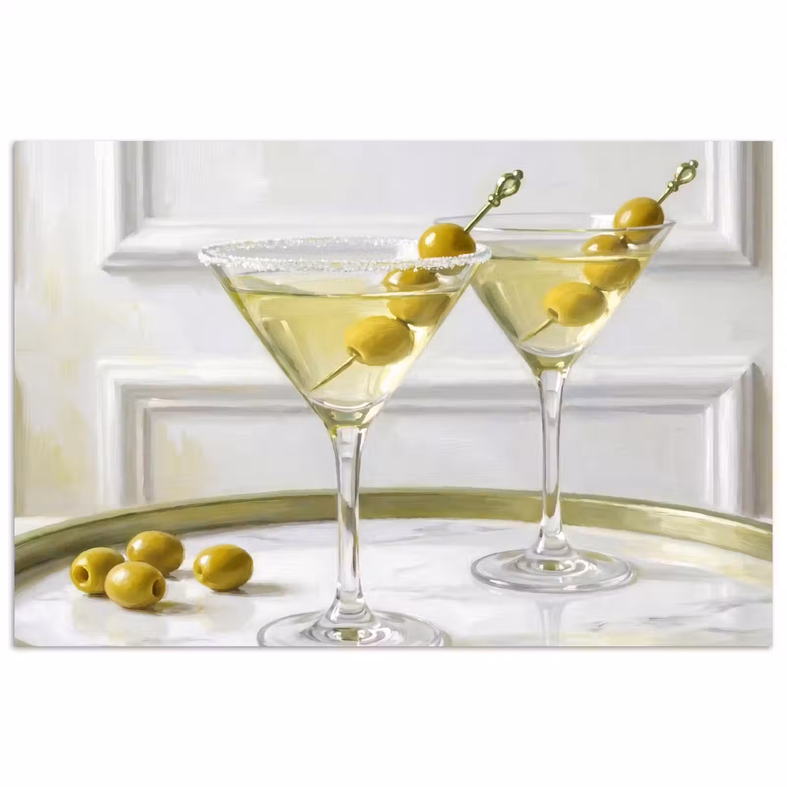 Poster - Drank - Martini - Olijven - Modern - Wit — 1