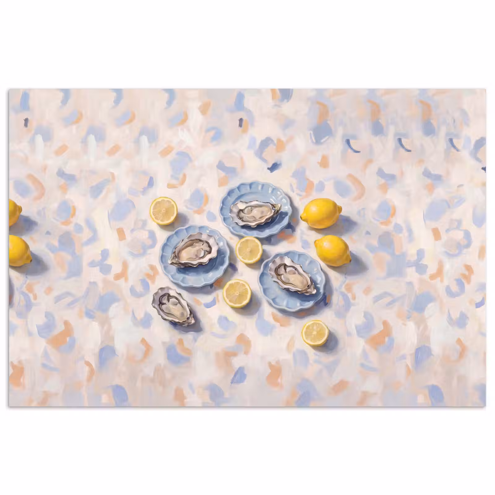 Poster - Eten - Oesters - Citroenen - Modern - Geel — 1